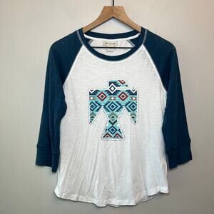 Ariat Women's 3/4 Sleeve Aztec Print Bird Western Top Size Medium